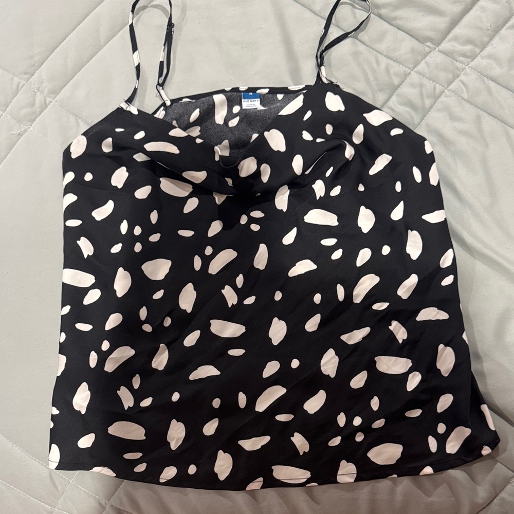 Black and White Spotted Women's Top- Old Navy